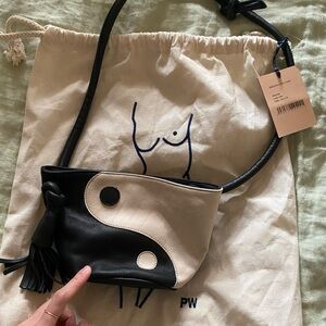 Brand New Paloma Wool Miranda Black and Cream Yin Yang Crossbody Bag